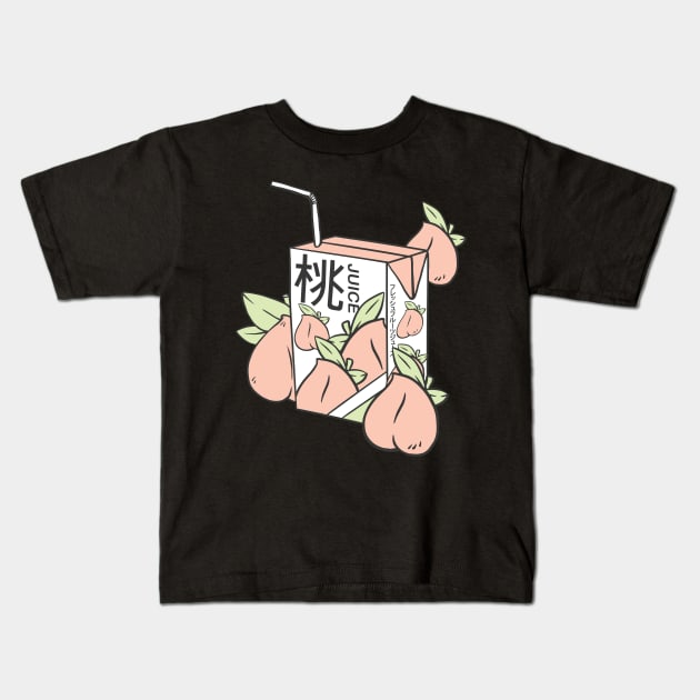 Japan Peach Juice Kids T-Shirt by MimicGaming